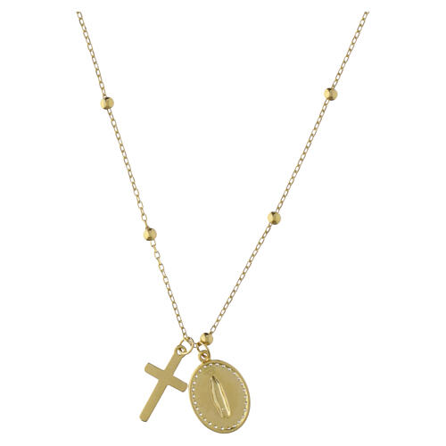 Gold-plated 925 Silver Christ Necklace with White Zircons, 45 cm 3