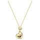 Amen necklace in 925 silver, gold finish, double hearts s1