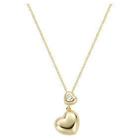 Collana Amen argento 925 finitura oro coppia di cuori