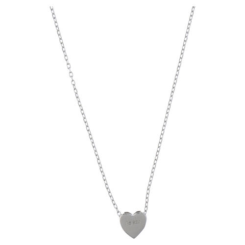 Amen necklace with luminous pavé heart, 925 silver 3