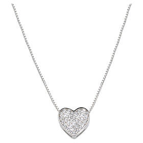 Collier Amen cœur pavé lumineux argent 925