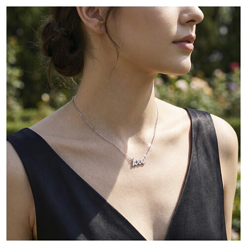 Collier Amen inscription Love en argent 925 2