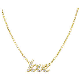 Collana finitura oro scritta Love argento 925 Amen