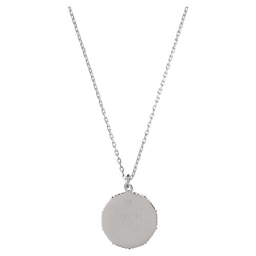 Collier Amen Vierge Miraculeuse émail blanc et nacre argent 925 3