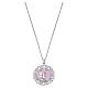 Colar Medalha Milagrosa madrepérola esmalte cor-de-rosa Amen prata 925 s1