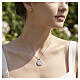 Virgin Mary Miraculous necklace pink mother-of-pearl and enamel Amen 925 silver s2
