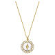 Amen necklace with Miraculous Medal pendant, white enamel, gold finish, 925 silver s1