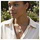 Collier pendentif Vierge Miraculeuse Amen émail blanc finition or argent 925 s2