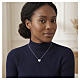 Amen necklace in rhodium-plated 925 silver with white heart-shaped zircon s2