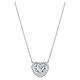 Collana Amen argento 925 zircone bianco a forma di cuore s1
