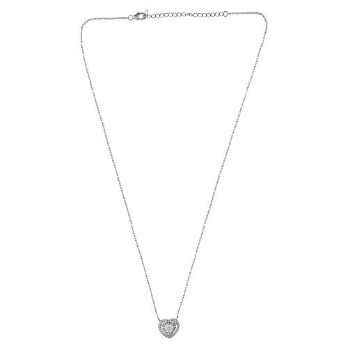 Colar Amen prata 925 com zircão branco em forma de coração 4