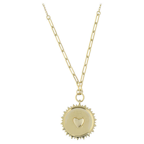 Amen Sacred Heart necklace, 925 silver with gold finish 3