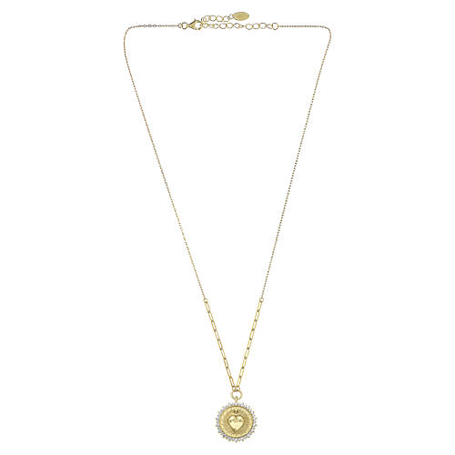 Collana Sacro Cuore argento 925 Amen finitura oro 4
