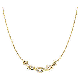 Collana argento 925 Amen corona di spine color oro