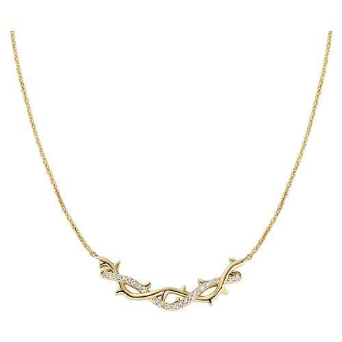 Collana argento 925 Amen corona di spine color oro 1