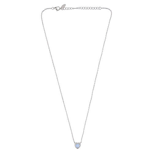 Amen 925 silver necklace with aquamarine-coloured heart-shaped zirconia 4
