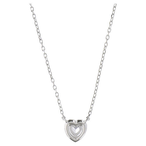 Amen 925 silver necklace with white heart charm 3