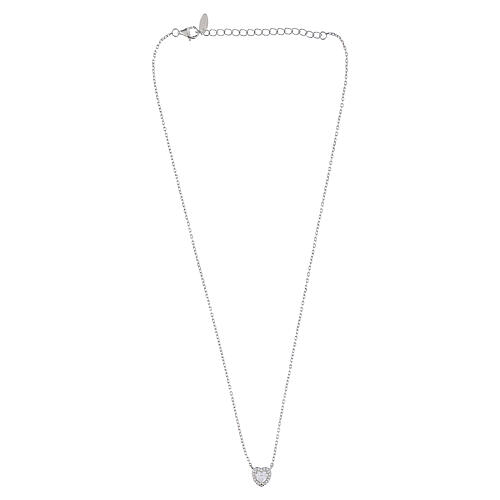 Amen 925 silver necklace with white heart charm 4