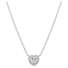 Collier Amen avec breloque cœur blanc en argent 925
