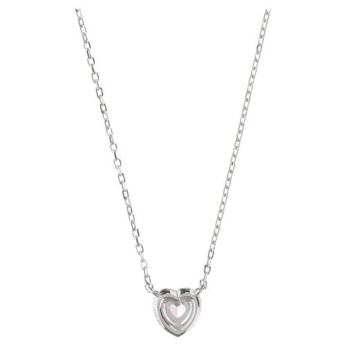 Amen 925 silver heart necklace with morganite-pink zircon 3