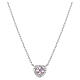 Collier cœur avec zircon rose morganite Amen argent 925 s1