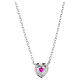 Collier Amen cœur avec zircon couleur rubis argent 925 s3