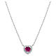 Collana Amen argento 925 cuore zircone rubino s1