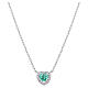 Amen 925 silver necklace with aquamarine-coloured heart charm s1