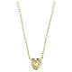 Amen 925 silver gold-plated necklace with aquamarine-coloured heart zircon s3