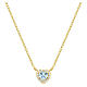 Amen 925 Silver Necklace with Aquamarine Zircon, Gold Finish s1
