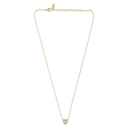 Collier Amen finition or avec zircon rose morganite en argent 925 4