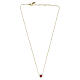 Collana Amen finitura  oro argento 925 charm cuore zircone color rubino s4