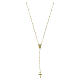 Amen classic rosary necklace with Our Lady of Graces medal in 925 sterling silver with gold plating, 0.08-inch beads s2