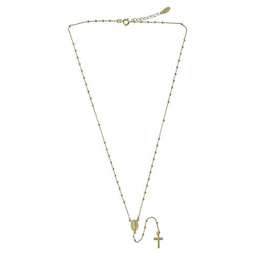 Amen classic rosary necklace Our Lady of Miracles, 2 mm beads, 925 sterling silver with gold finish 3