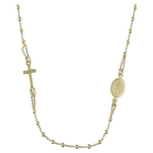 Gold-tone 925 sterling silver Amen Marian rosary choker 2
