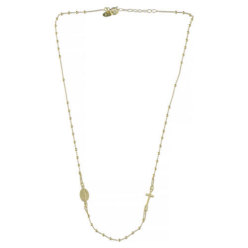 Gold-tone 925 sterling silver Amen Marian rosary choker 3