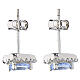 Amen 925 silver heart-shaped stud earrings with aquamarine and white zircons s3