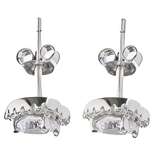 Orecchini Amen argento 925 cuore zircone bianco 3