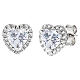 Orecchini Amen argento 925 cuore zircone bianco s1