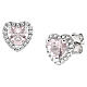 Brincos coração com zircão morganite cor-de-rosa em prata 925 Amen s1