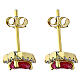 Brincos acabamento ouro zircão vermelho AMEN prata 925 s3