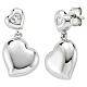 Pendientes plata 925 Amen zircón blanco dos corazones s1