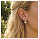 Pendientes plata 925 Amen zircón blanco dos corazones s2