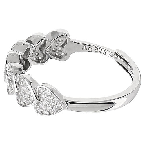 Anillo AMEN plata 925 pavé zircones blancos corazones 4