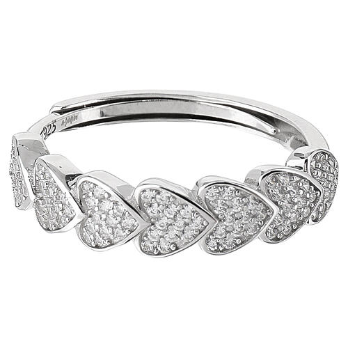 Bague Amen cœur pavé zircons blancs argent 925 3