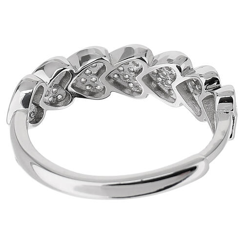 AMEN 925 Silver Heart Ring with White Zircon Pave 5