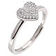 Bague cœur lumineux zircons blancs AMEN argent 925 s1
