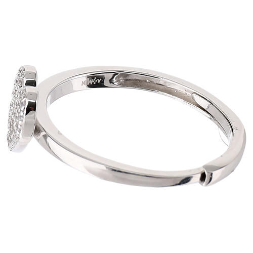 AMEN 925 Silver Luminous Heart Ring with White Zircons 4