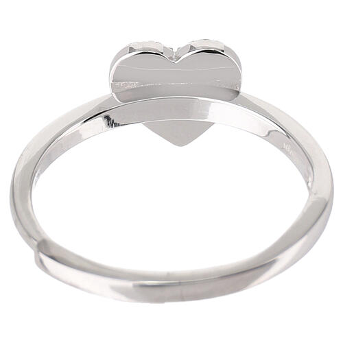 AMEN 925 Silver Luminous Heart Ring with White Zircons 5