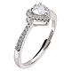 AMEN 925 silver ring with white heart cubic zircons s1